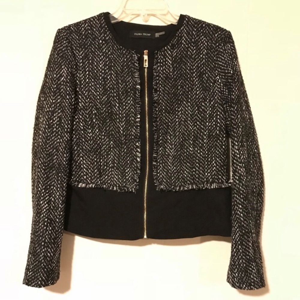 SOLD - Ivana Trump Black & White Tweed Jacket Sz 6